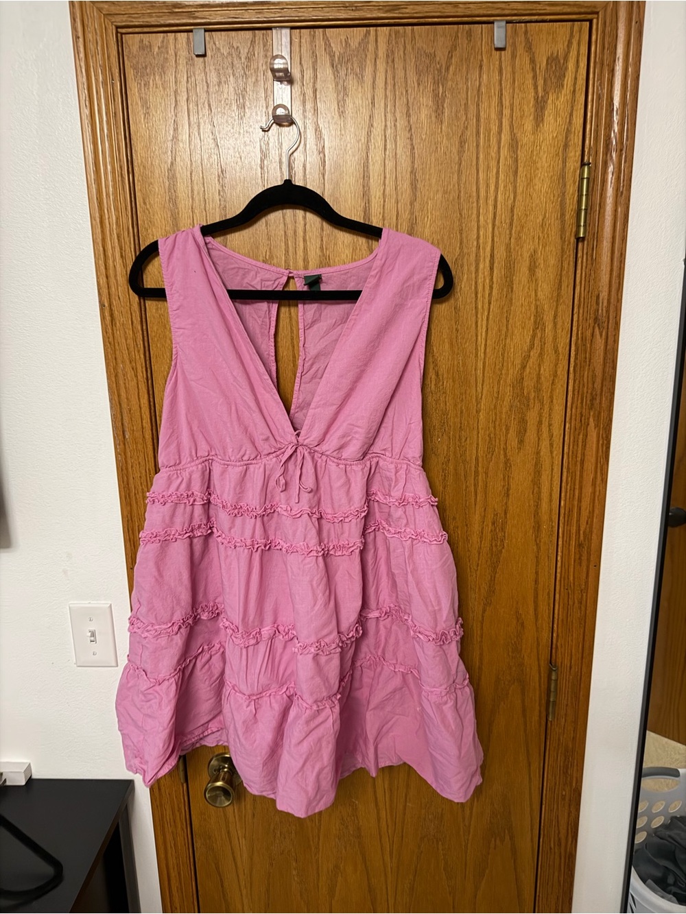 wild fable Pink Tiered Ruffle Summer Dress